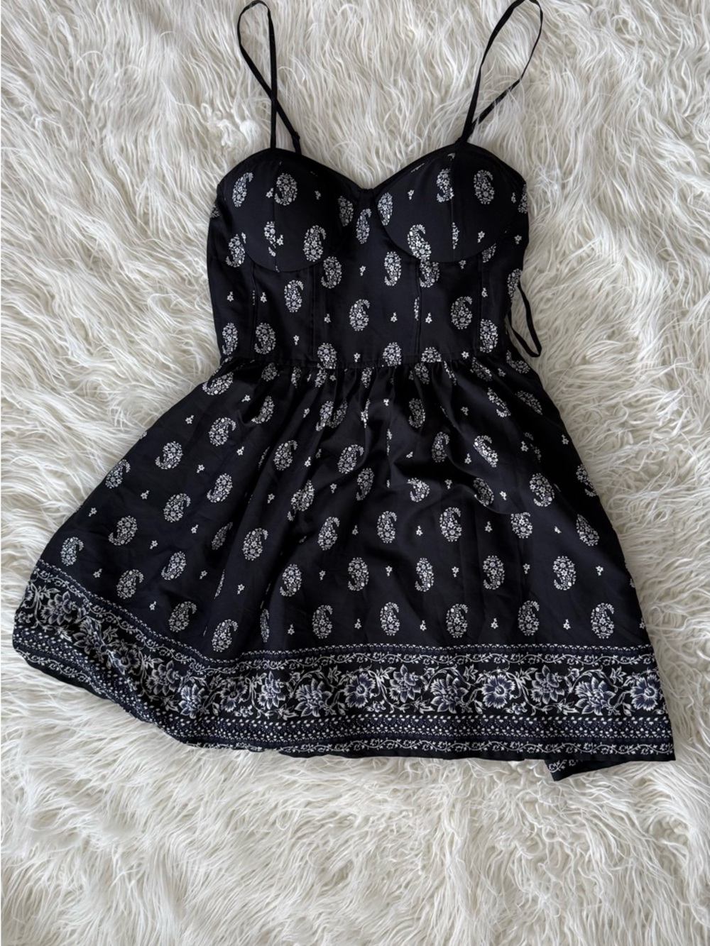 Band of Gypsies Black Floral Paisley Mini Dress